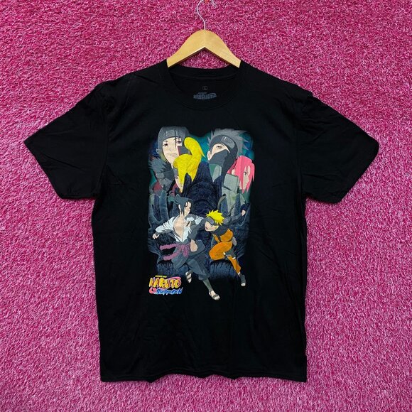 Naruto Shippuden Naruto n Team7 vs Sasuke n Akatsuki Tee L - Picture 1 of 4